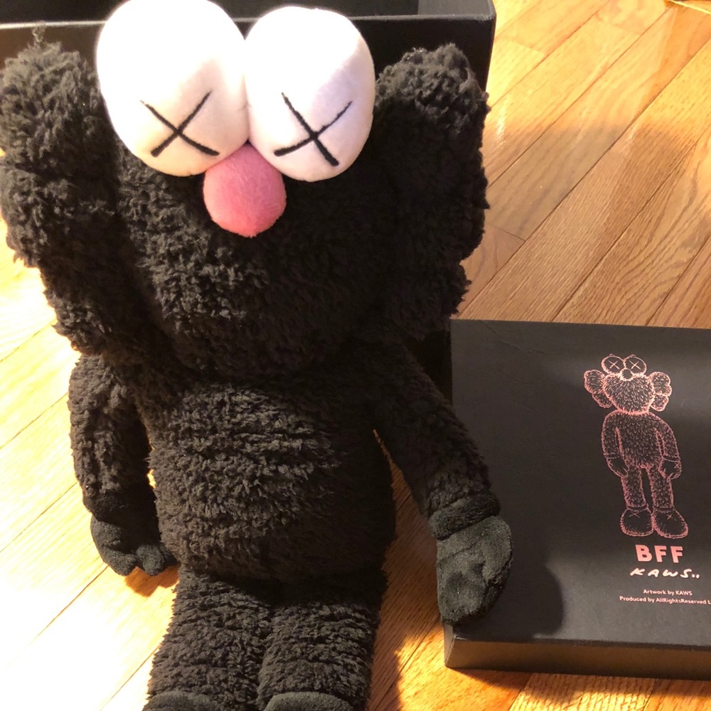 SOLD*****KAWS BFF Black Plush Companion Toy
